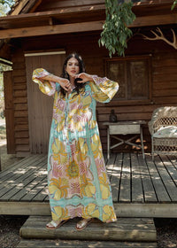 Maxi Kaftan Dress Marrakech Aqua-Piti Cuiti-OutDazl