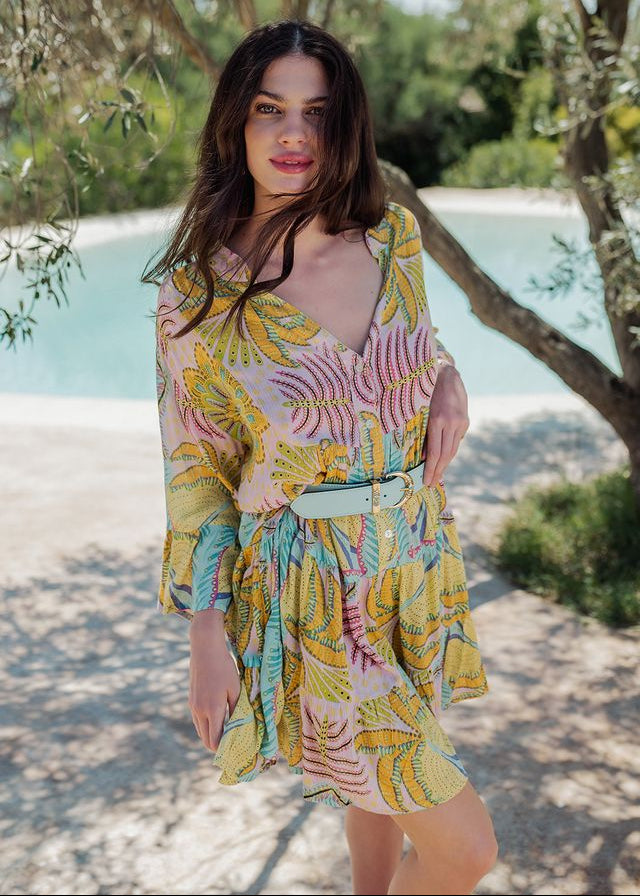 Mini Dress Marrakech Aqua-Piti Cuiti-OutDazl