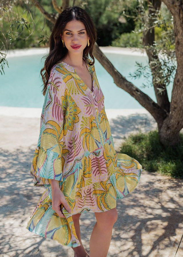 Mini Dress Marrakech Aqua-Piti Cuiti-OutDazl