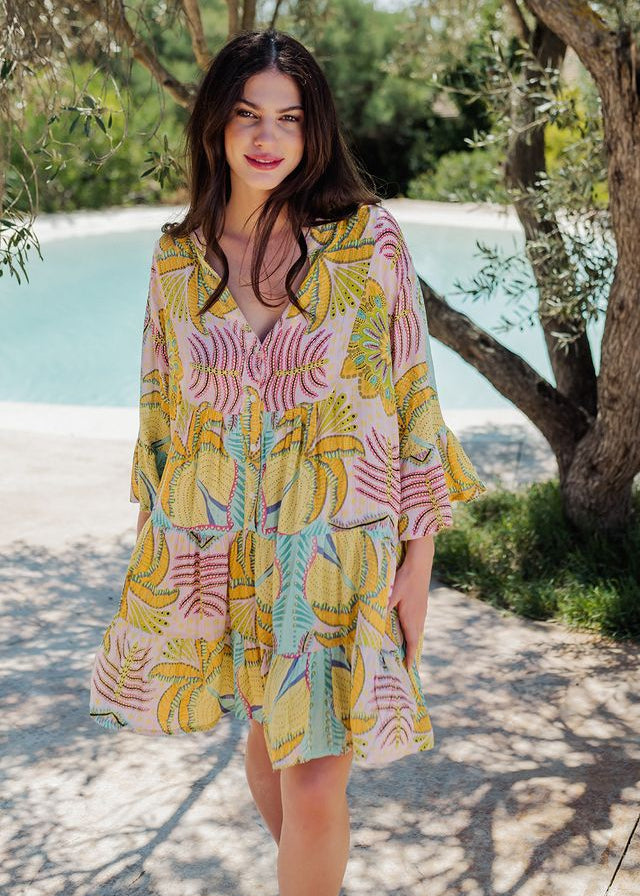 Mini Dress Marrakech Aqua-Piti Cuiti-OutDazl