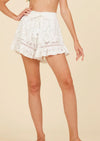 White Lace Crochet Shorts
