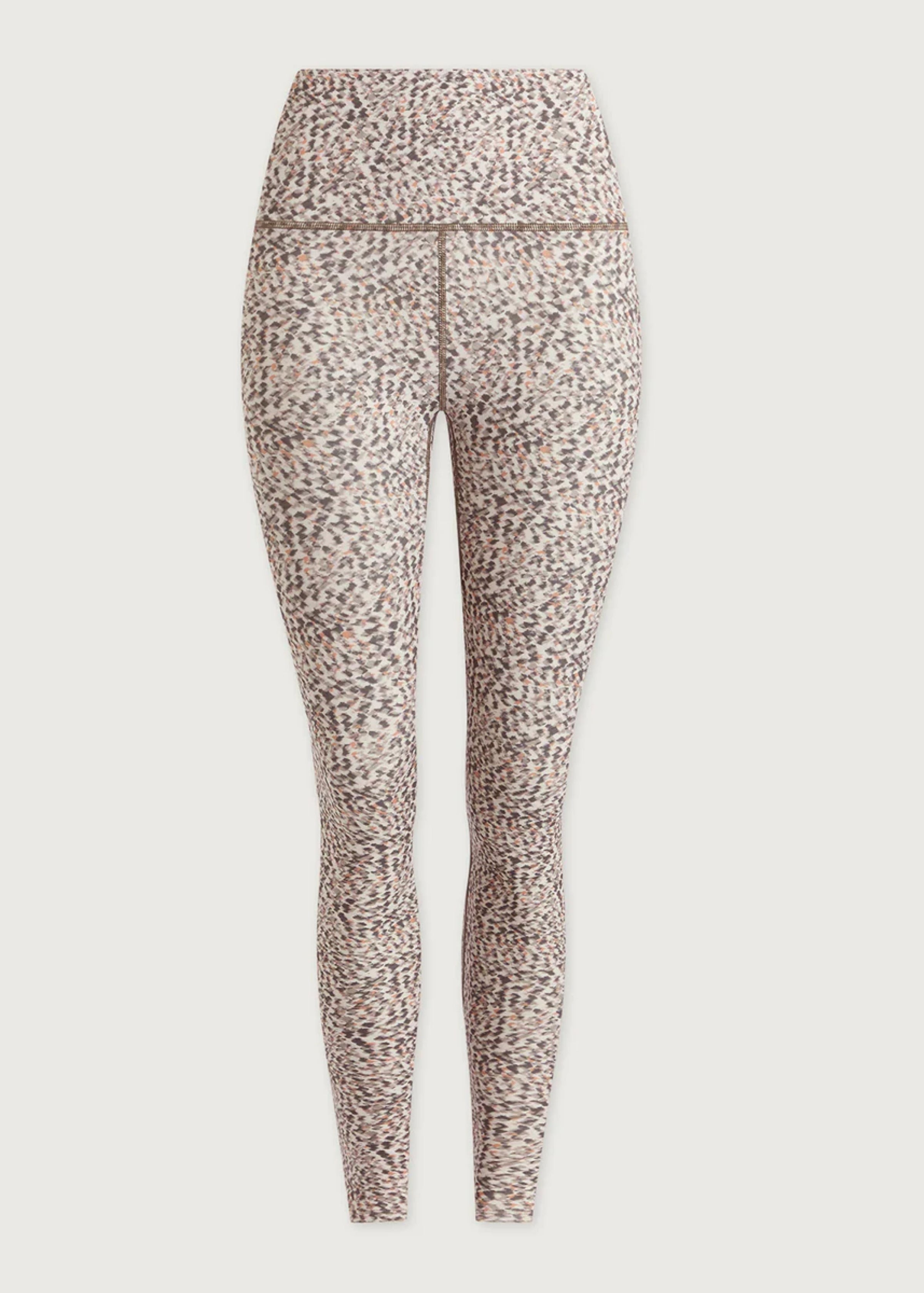 FreeSoft High-Rise Legging 25" in Ivory Abstract Feather