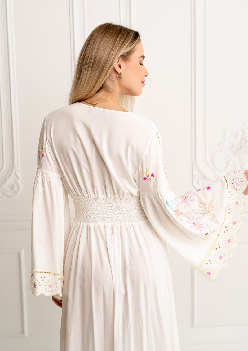 White Maxi Embroidered Sevilla Gown