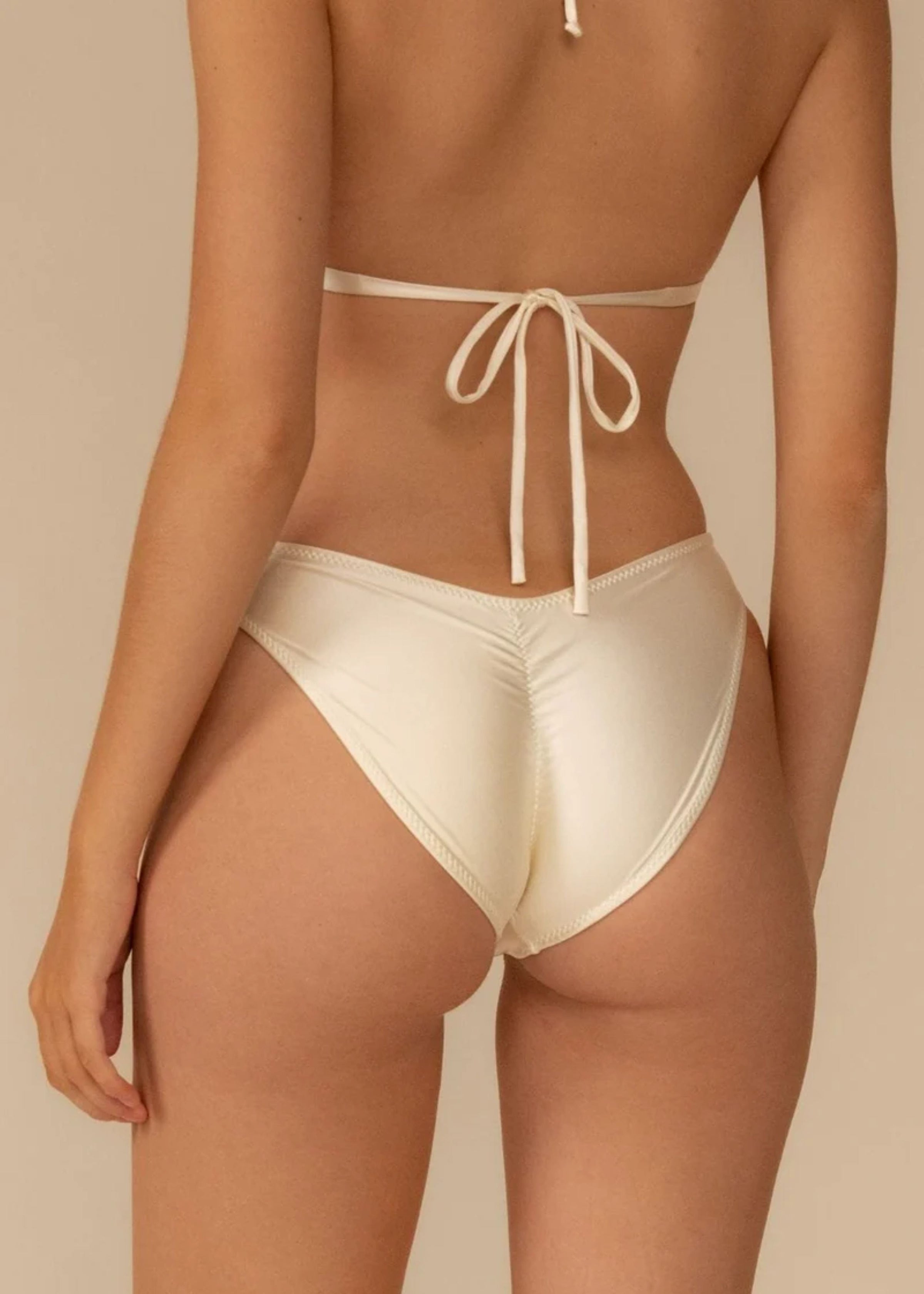 Cream silkie Added Coverage Lulu Bikini Bottom