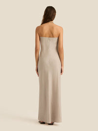 Linen Bandeau Broderie Dress Maeve