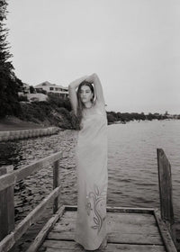 Linen Bandeau Broderie Dress Maeve