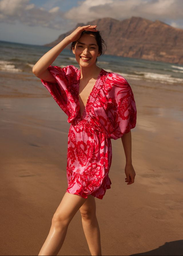 Mini Print Dress Marine-Sundress-OutDazl
