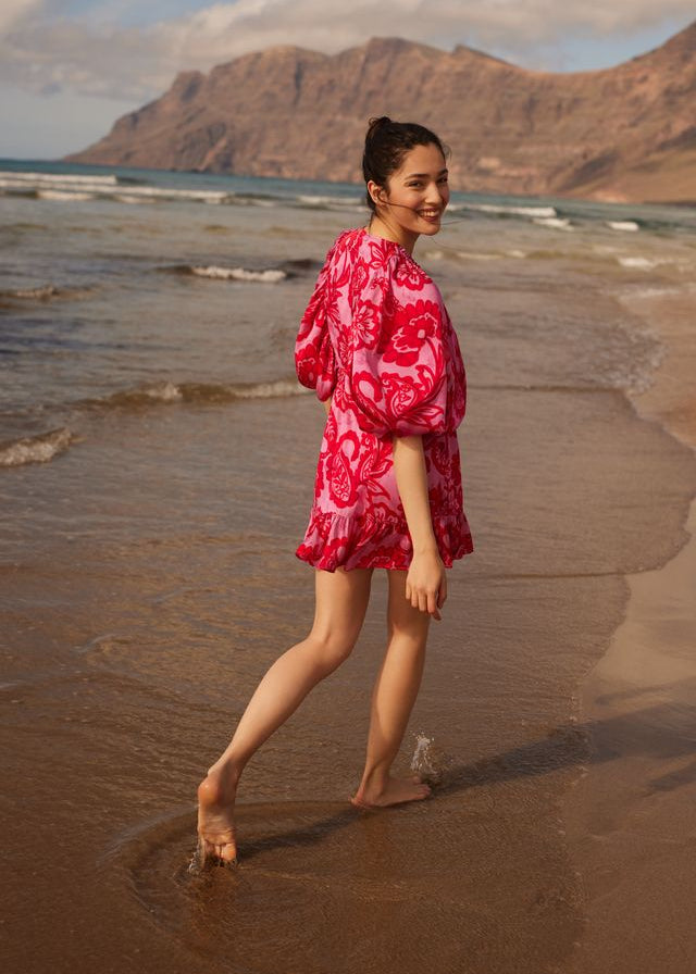 Mini Print Dress Marine-Sundress-OutDazl