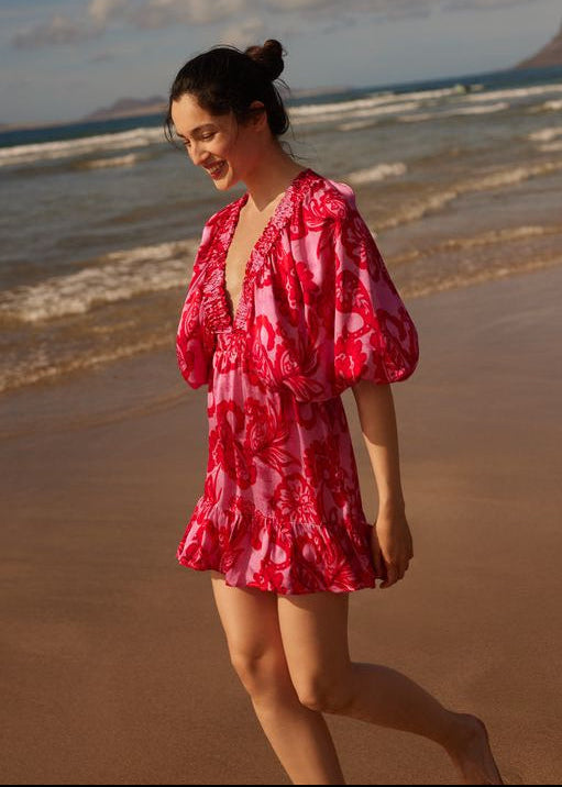 Mini Print Dress Marine-Sundress-OutDazl