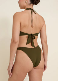 High Cut Leg Maui Bikini Bottom Juniper Green