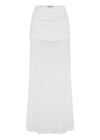 Mesh Maxi Meila Skirt in White