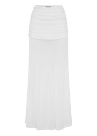 Mesh Maxi Meila Skirt in White