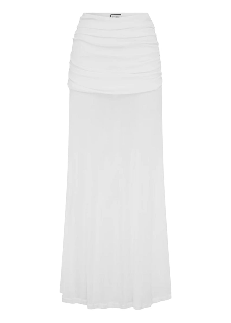 Mesh Maxi Meila Skirt in White