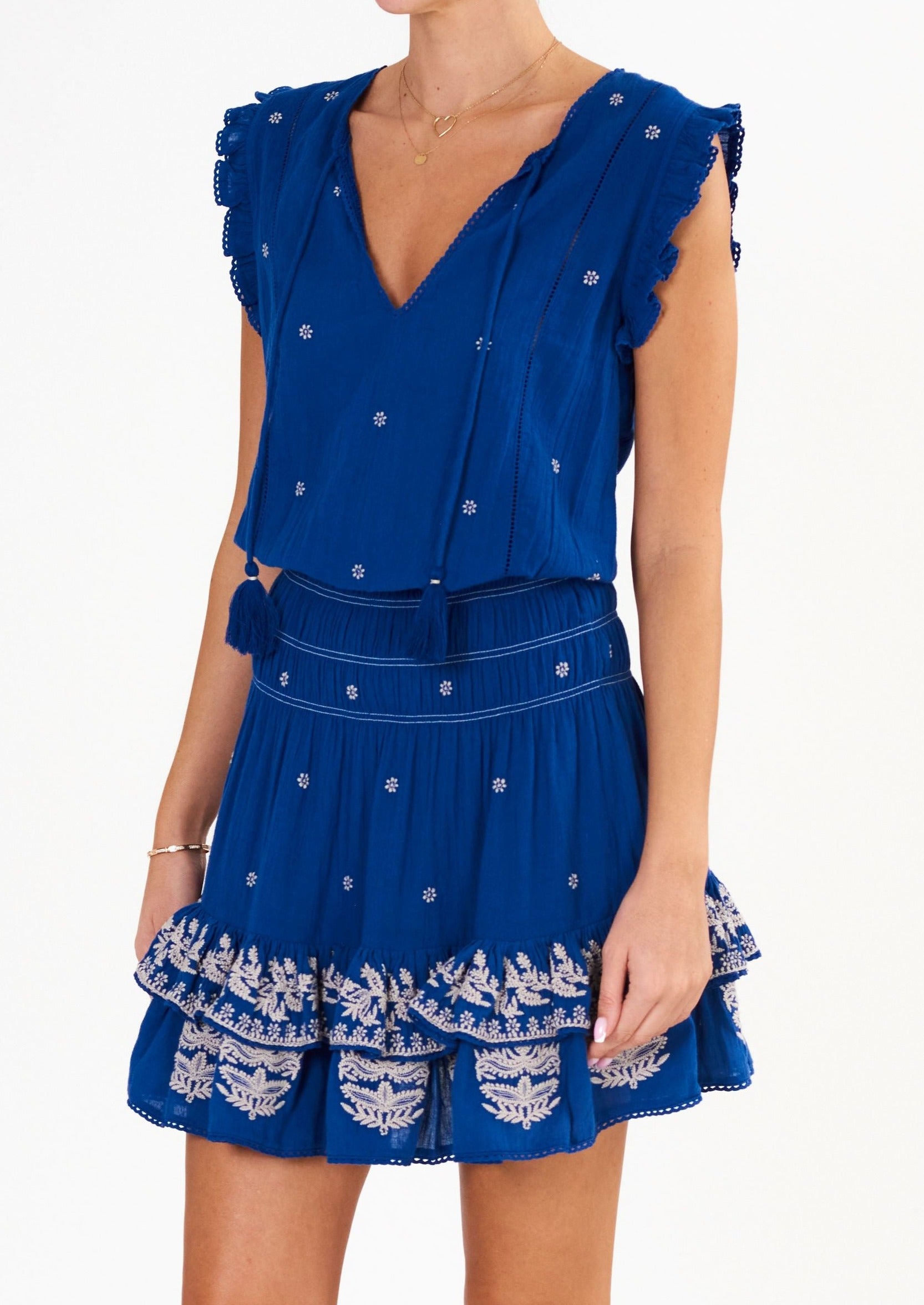 MABE | Mina Embroidered Sundress in Blue – OutDazl
