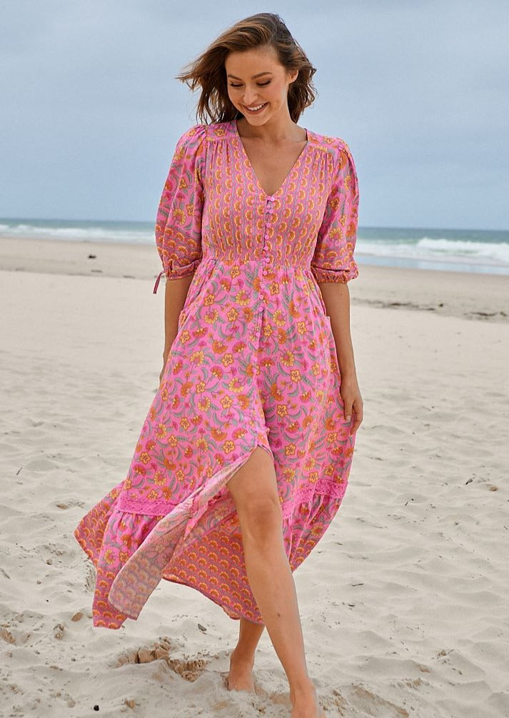 Molli Maxi Dress in Begonia Print