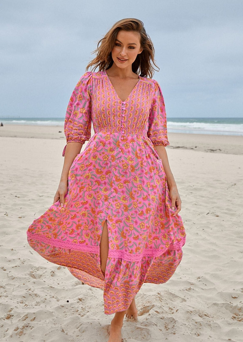 Molli Maxi Dress in Begonia Print