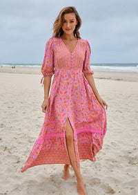 Molli Maxi Dress in Begonia Print