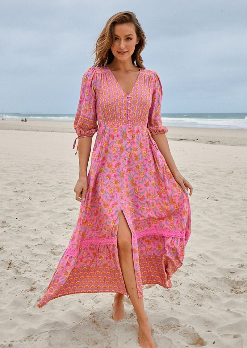 Molli Maxi Dress in Begonia Print