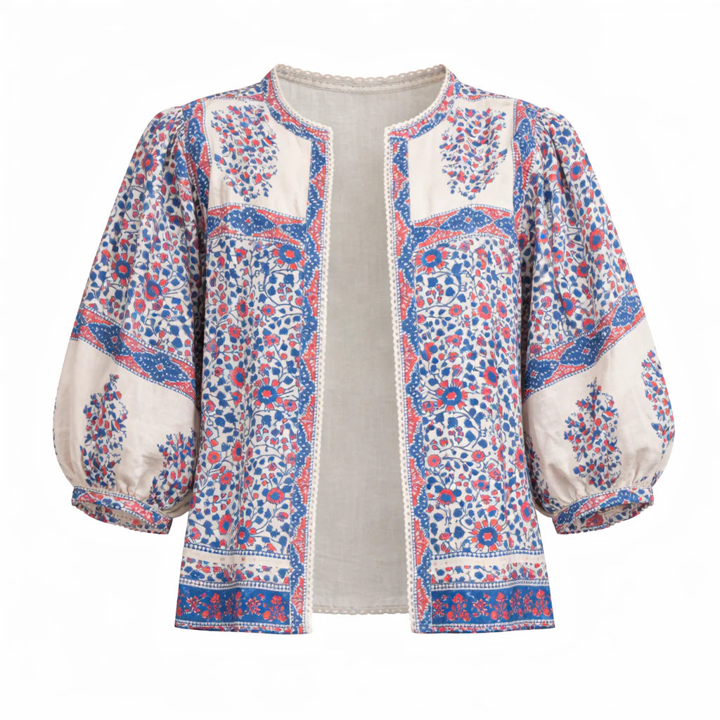 Della Print Cotton Jacket-Mabe-OutDazl