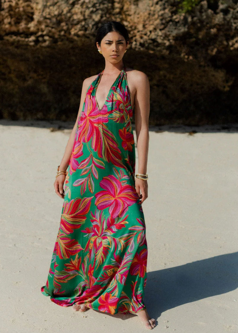 Halterneck Natasha Maxi Dress-Sundress-OutDazl