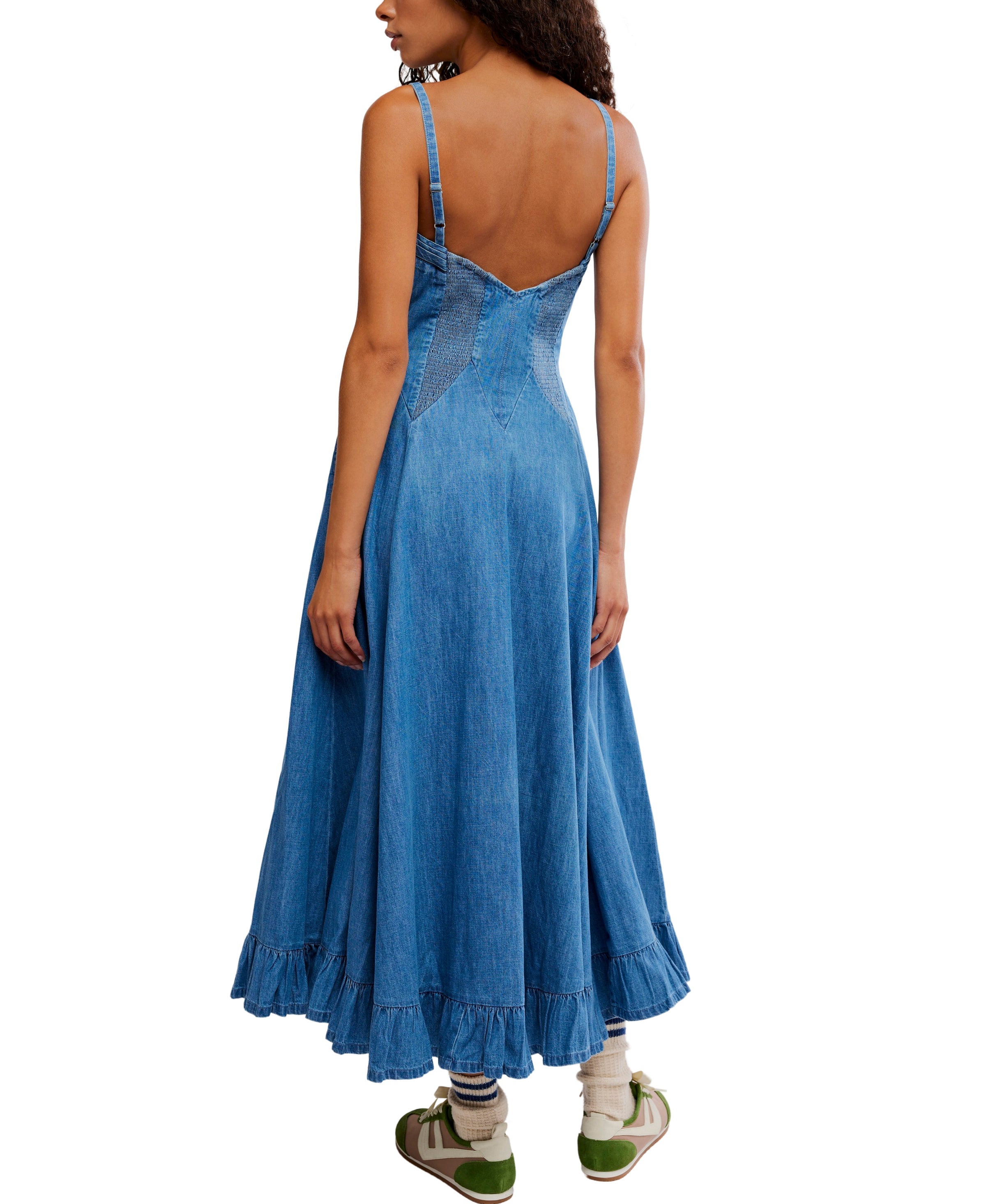 Another Season Denim Midi Dress-Free People-OutDazl
