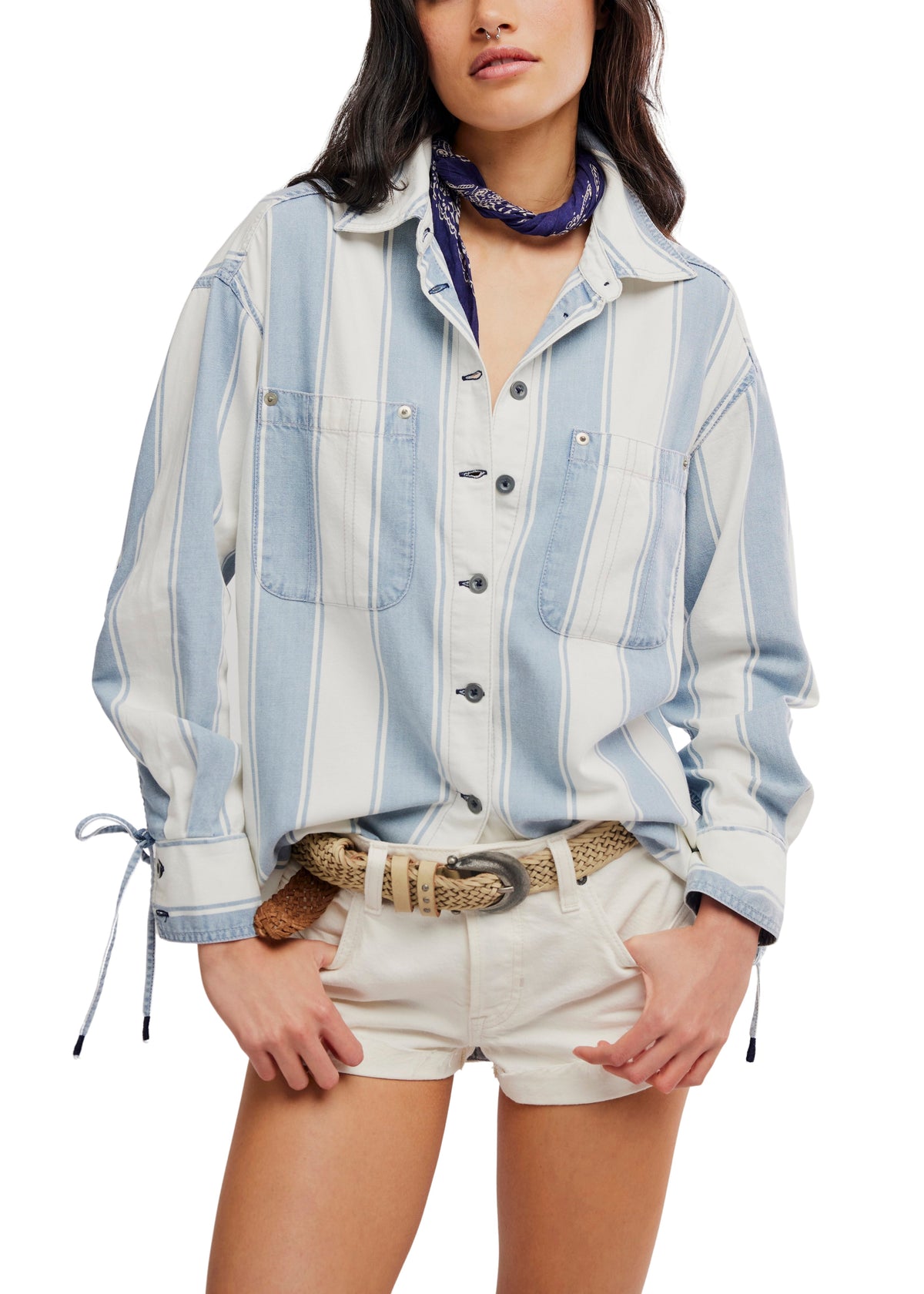 Crossroads Striped Button Down-Free People-OutDazl