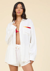 White Ombre Embroidered Short