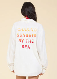 White Ombre Embroidered Button Down-Surf Gypsy-OutDazl