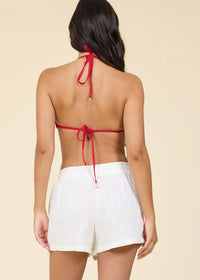 White Ombre Embroidered Short
