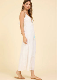 White Palm Eyelet Maxi Dress-Surf Gypsy-OutDazl