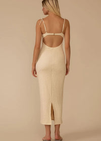 Amalia Texture Petal Long Slip Dress