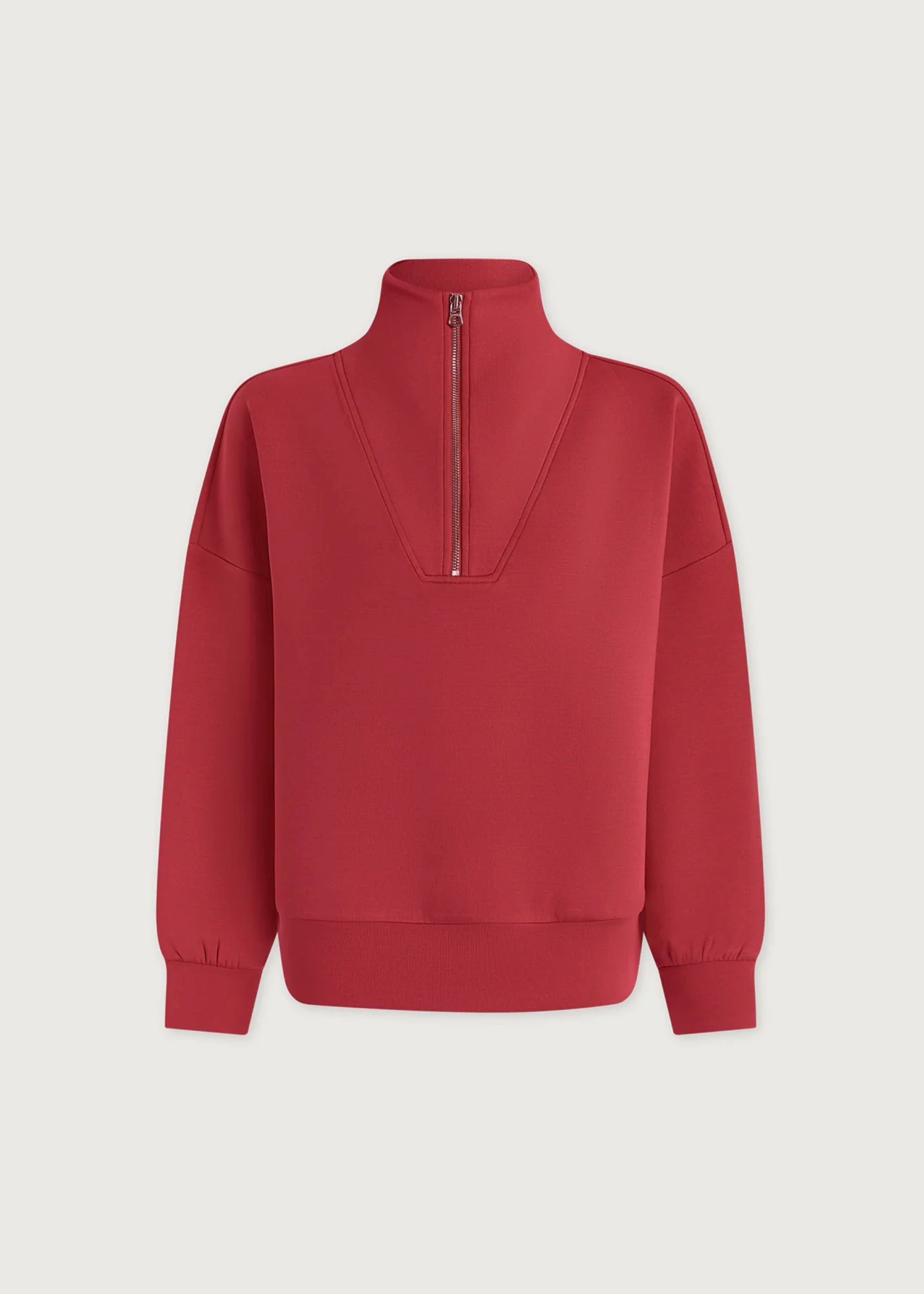 Hawley Half-zip Sweat in Rich Raspberry