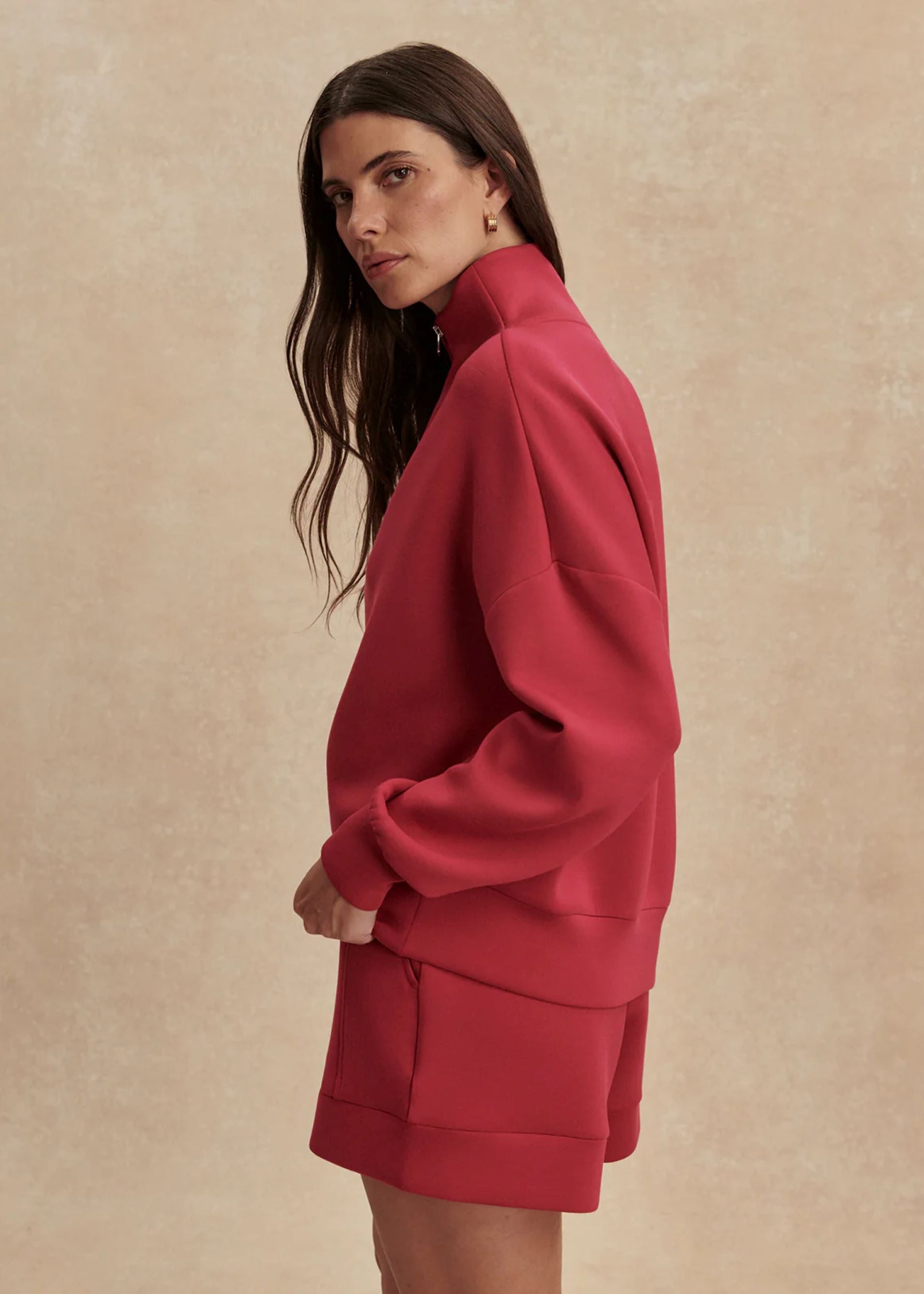 Atrium High Rise Shorts in Rich Raspberry