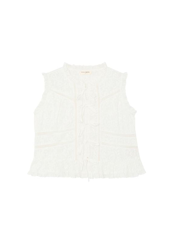 White Embroidered Camila Top-Maison Hotel-OutDazl