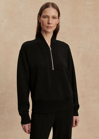Sally Half Zip Sweat in Black