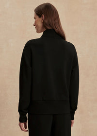 Sally Half Zip Sweat in Black