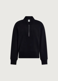 Sally Half Zip Sweat in Black