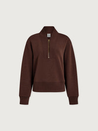 Sally Half Zip Sweat in Coffee Bean Marl