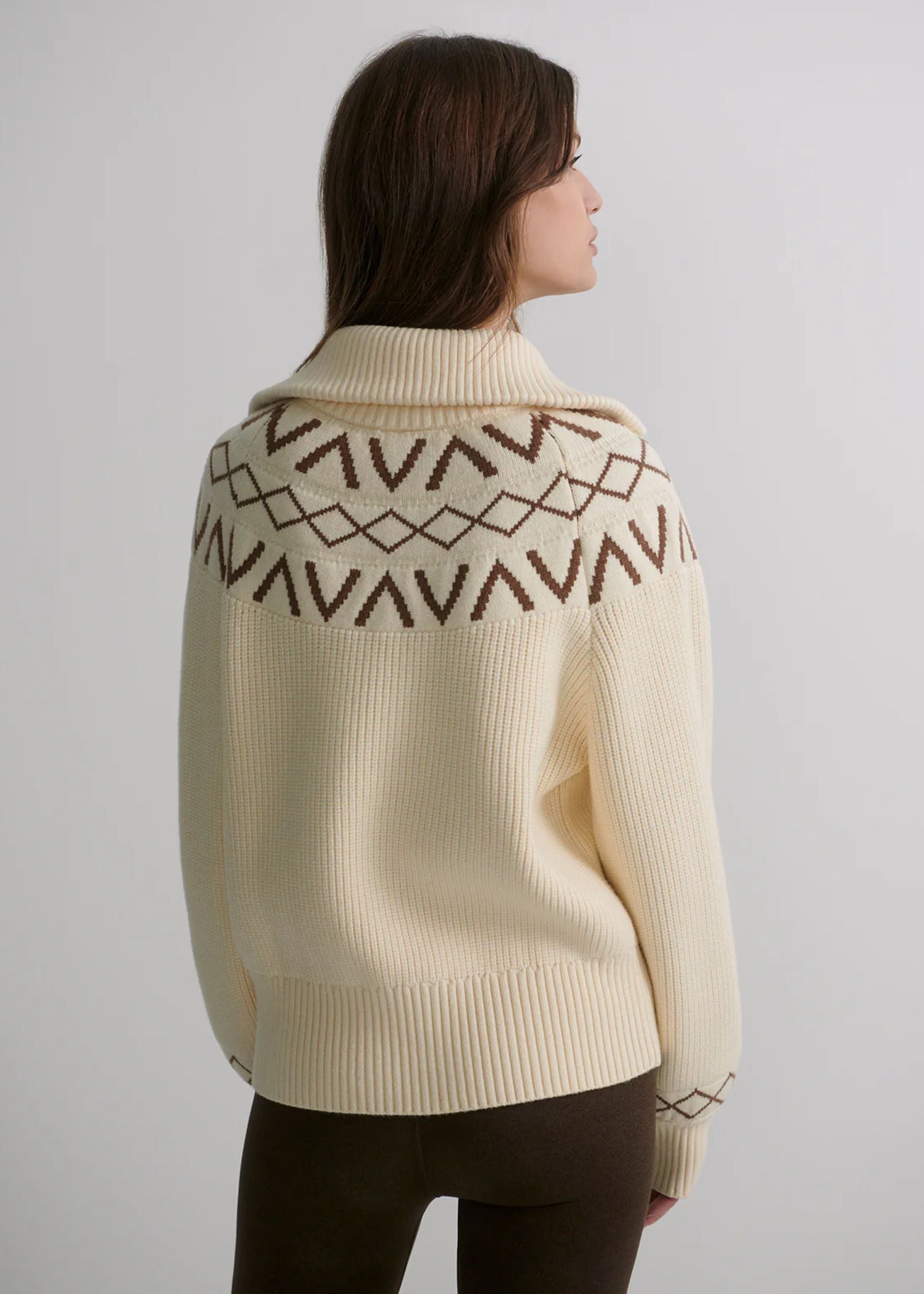 Varley | Marcie Fair Isle Yoke Knit in Red Dahlia – OutDazl