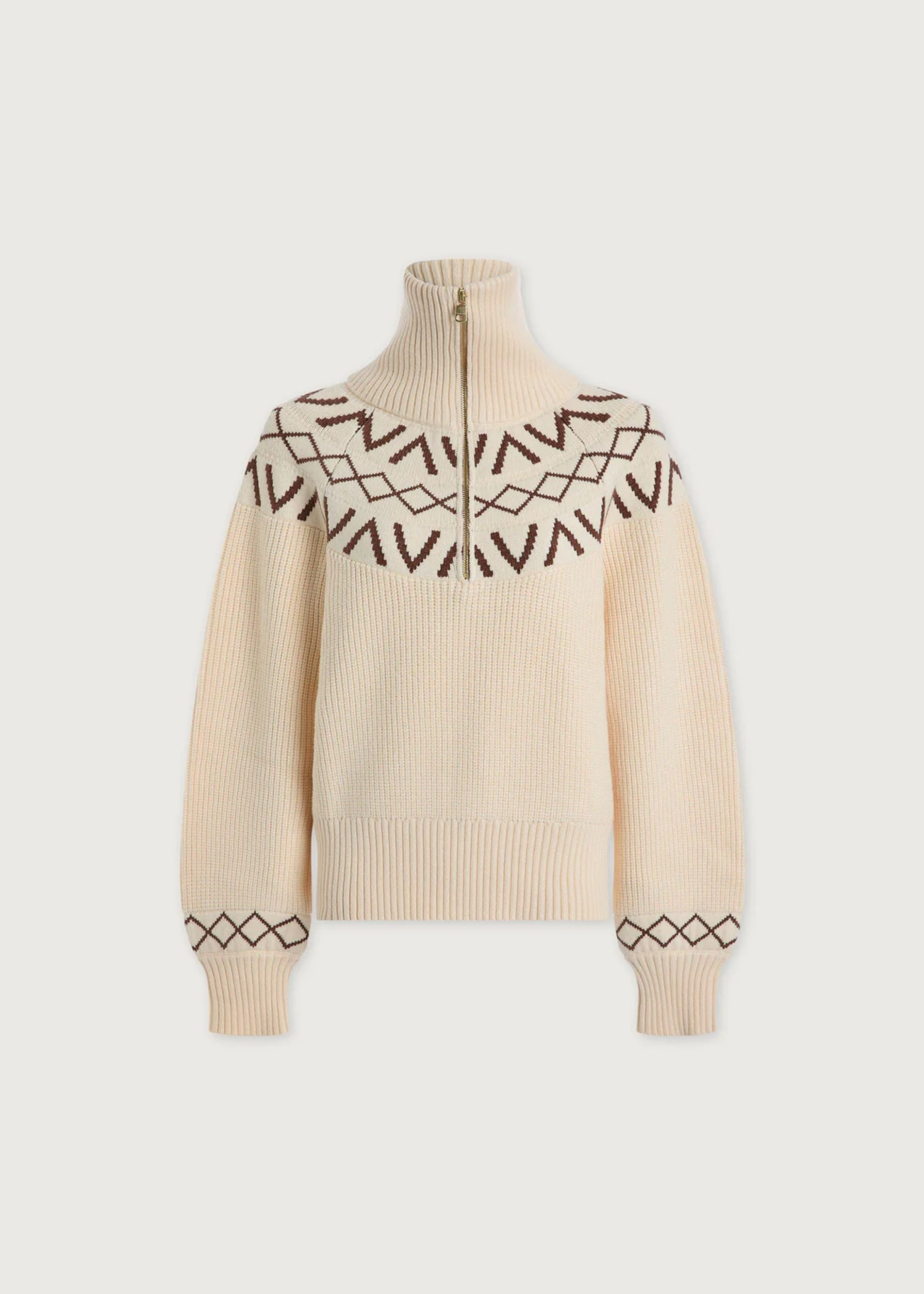 Varley | Marcie Fair Isle Yoke Knit in Red Dahlia – OutDazl