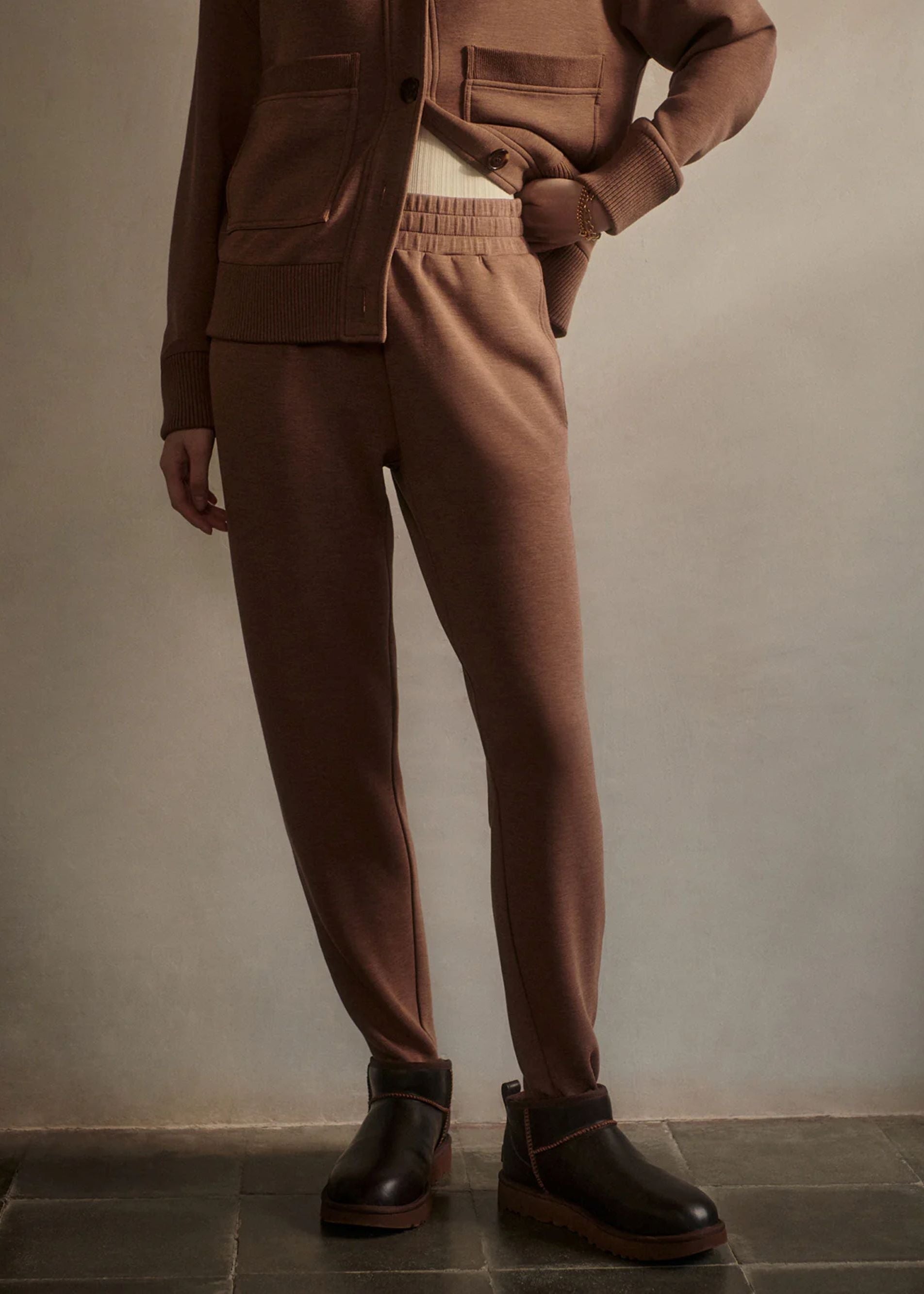 The Slim Zip Hem Pant in Golden Bronze Marl