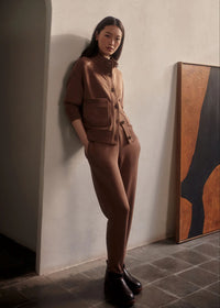 The Slim Zip Hem Pant in Golden Bronze Marl