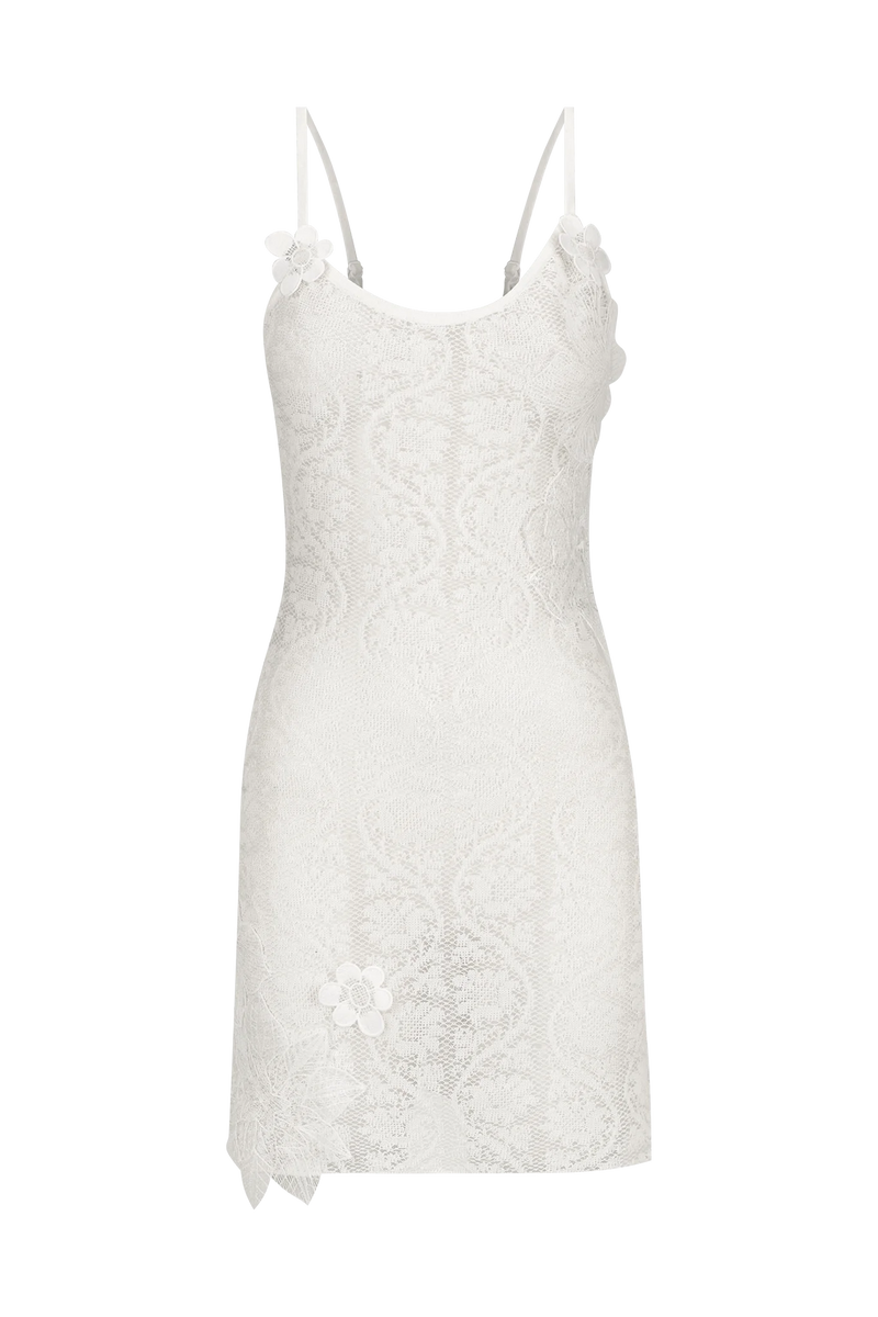 White Lace Mini Dress Enzoni