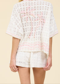 Crochet Palm Print Shorts-Surf Gypsy-OutDazl