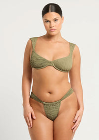 Georgia Balconette Bikini Top in Sage Tiger