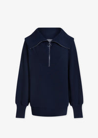 Vine Half Zip Sweatshirt  in Dark Sapphire