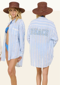 Beach Striped Shirt-Surf Gypsy-OutDazl