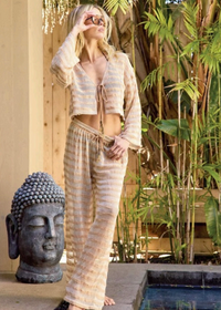 Lurex Stripe Mesh Pant-Surf Gypsy-OutDazl