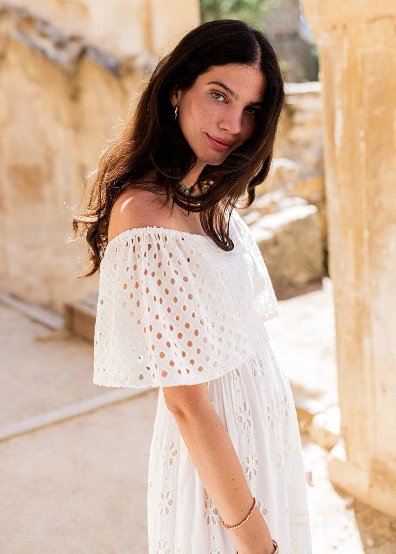 Broderie Anglaise Maxi Dress Sicily OutDazl Broderie Anglaise Maxi Dress Sicily OutDazl