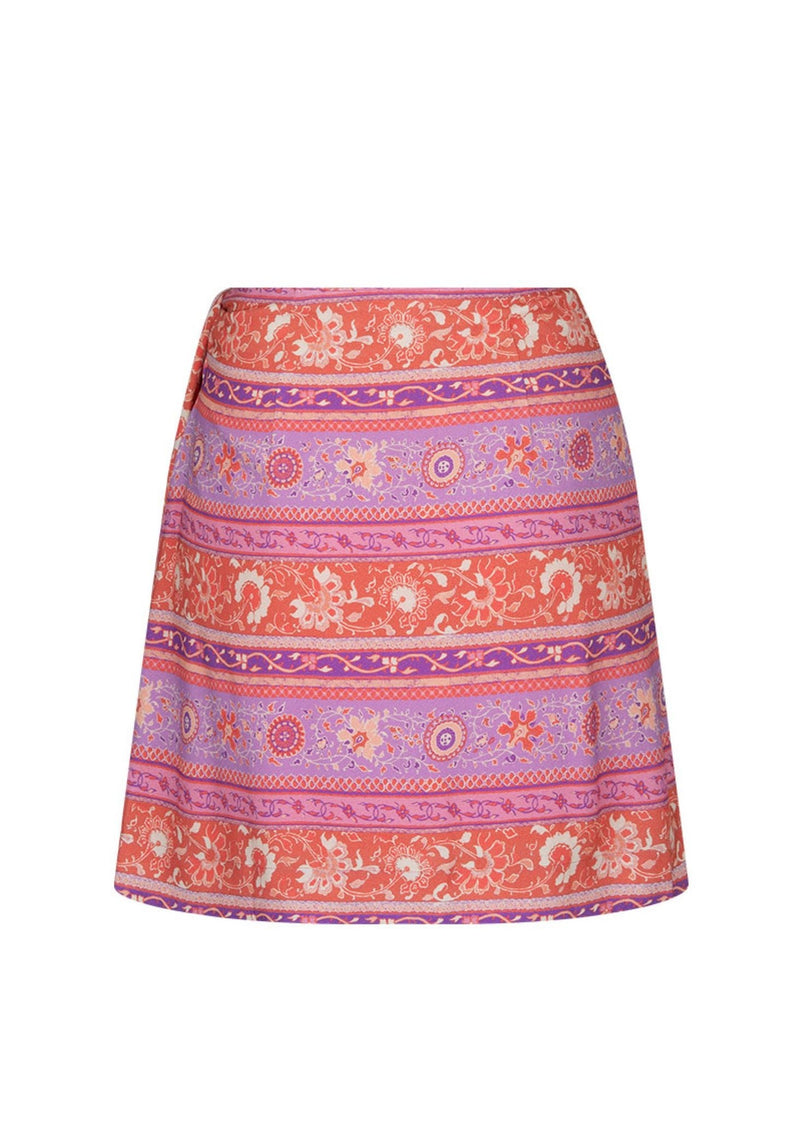 Sunshine Bandit Wrap Mini Skirt Cayenne